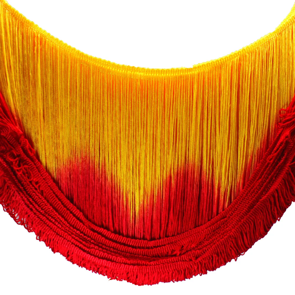 Латинская бахрома с кисточками Dip Dye Ombre Chainette Fringes 3 Yds Dance Macrame Tutu Trimming вискозное шитье кружевная отделка Samba 25-30 см