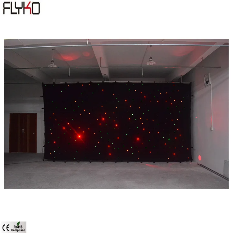 

High Quality Folding Led Display led star curtain 3x6m RGBW DMX function used in wedding decoration