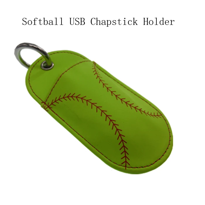Софтбол или бейсбольная кожа прошитый брелок с разделенным кольцом в комплекте