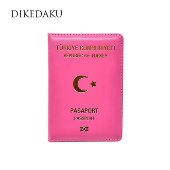 

DIKEDAKU Cute Soft Leather Women Passport Cover Pink Nice Turkey Travel Passport Holder Wallet Fashion Girls Cover for Passport