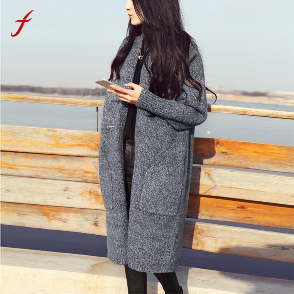 

Women Long Sleeve Oversized Loose Knitted Sweater Cardigan Outwear Coat Fashion Casual Cardigan for women Winter Warm coat 2017