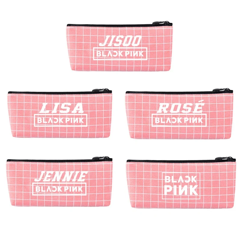 

1 Pcs Kawaii Cartoon Kpop BLACKPINK Canvas Pencil Case Storage Organizer Pen Bag Fans Stationery Gifts
