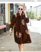 LVCHI mink coats 2016 European star special Noble New Natural Full Pelt Mink Fur Winter Coat Women’s Fashion brown Mink C oat!