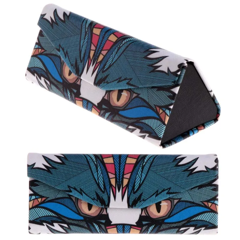 Triangle Foldable Glasses Case Cartoon Animal Eyeglasses Sunglasses Storage Box - Цвет: 7