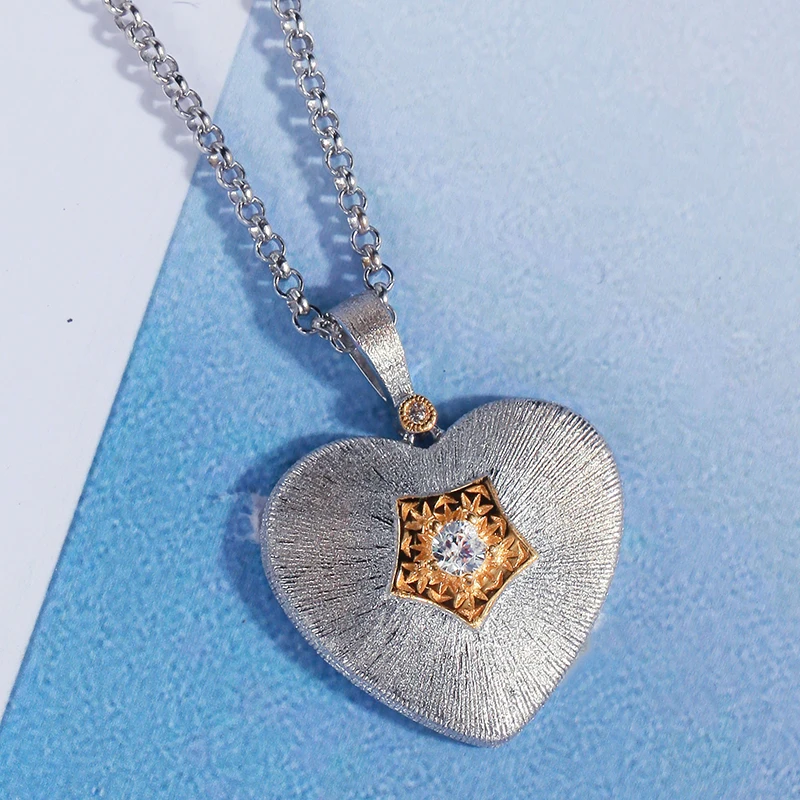 Buy 925 Sterling Silver zircon Necklace Sliver 925