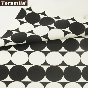 

New Arrivals Teramila Fabric Tissue High Quality 100% Cotton Fabric Printed Black and White Circle Patterns Twill Home Textile