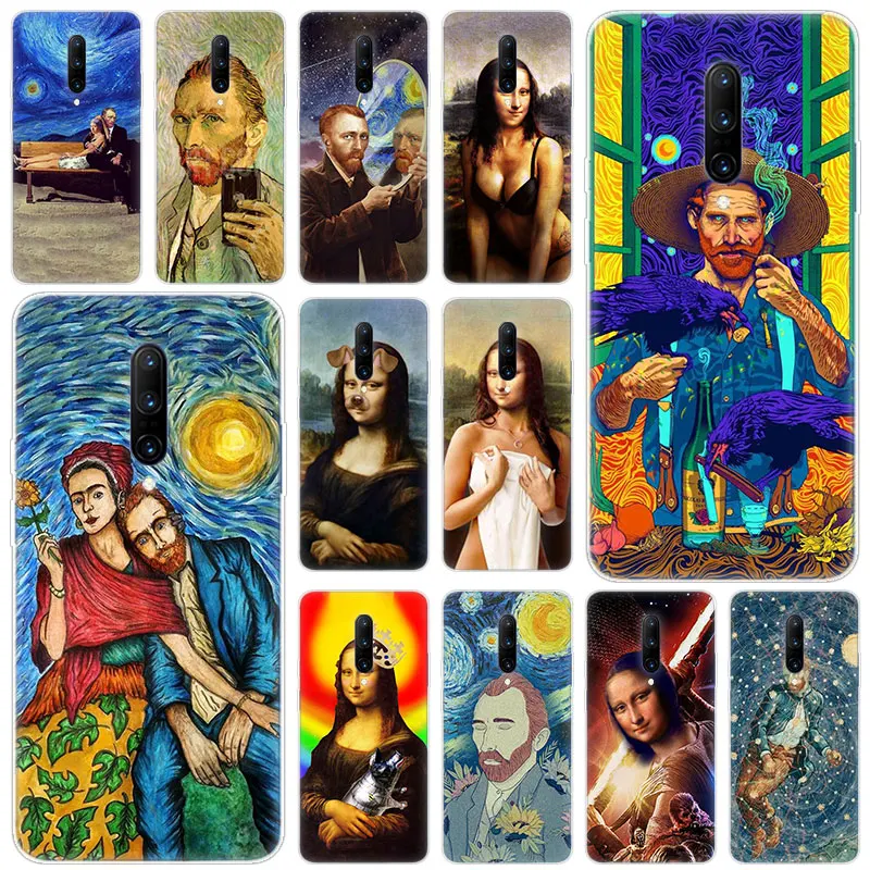 Hot Funny Mona Lisa Van gogh Soft Silicone Fashion Transparent Case For font b OnePlus b