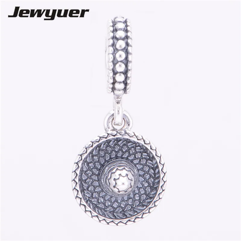 

DIY Making Sombrero floating Charms 925 Sterling Silver Jewelry fit brand Bracelet necklace for women Fine jewelry DA099