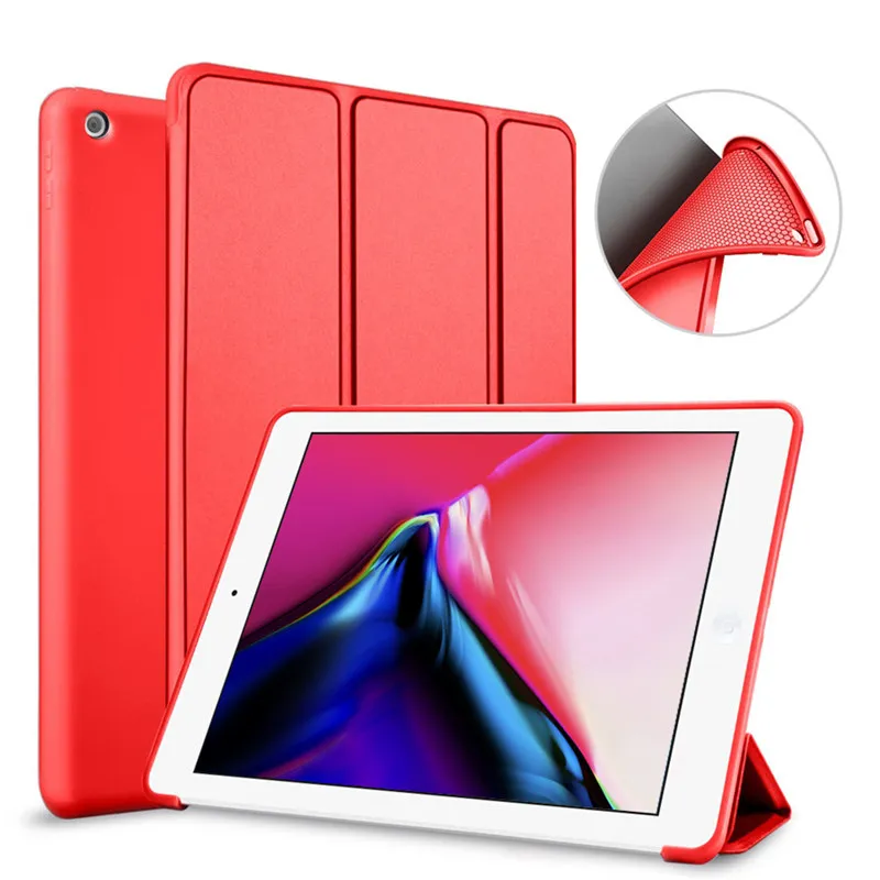 Чехол для iPad Pro 9,7, Kemile авто сна проснуться стенд Силиконовые Мягкий Назад Чехол из полиуретана для смартфона для iPad Pro 9,7 A1673 A1674 A1675 случае - Цвет: Red