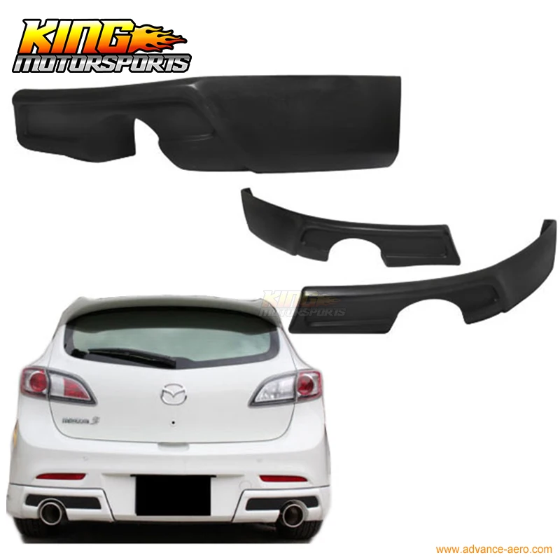 

For 09-11 Mazda 3 4 5Dr K-Style Urethane Rear Bumper Lip Splitter Valance Spats