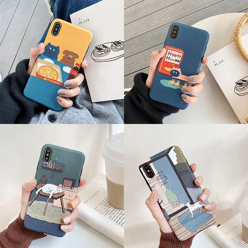 

Cartoon Animal Illustration Matte Phone Protection Soft Case For Iphone 6S 6Plus 6SPlus 7Plus 8Plus X XS XR XSMax
