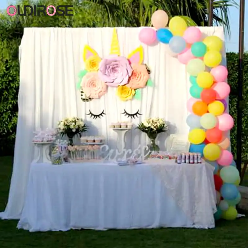 hot unicorn paper flower unicornio horn ears birthday party decoration tools creative gifts leisure entertainment party supplies paper flower party decorations