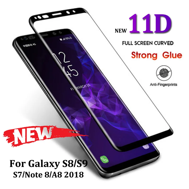 

20D Full Curved Tempered Glass For Samsung Galaxy S8 S9 Plus Note 8 9 Screen Protector For Samsung A8 A6 2018 S7 Protective Film