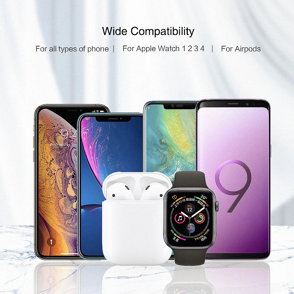 Беспроводное зарядное устройство 3 в 1 для часов для Iphone Беспроводное зарядное устройство подставка Док-станция для зарядки зарядное устройство для наушников часы держатель телефона