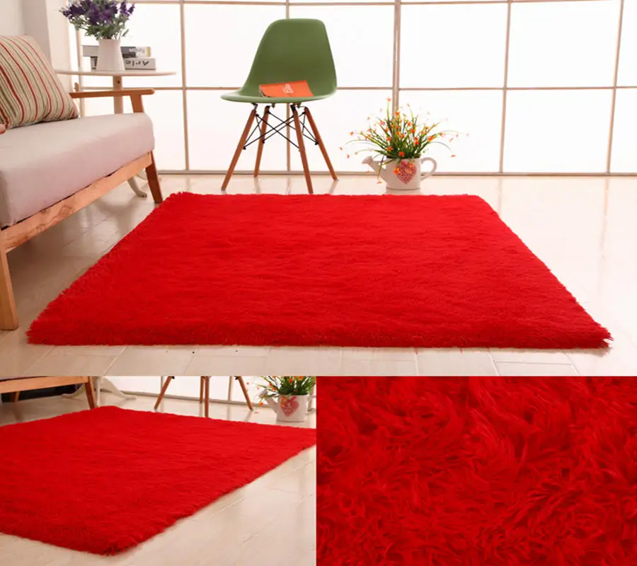 4,5 см плотного шелка ковров большой коврик Гостиная коврик плюшевый ковер для столовой Спальня круглый красный зеленый мягкий ковер коврики мягкие