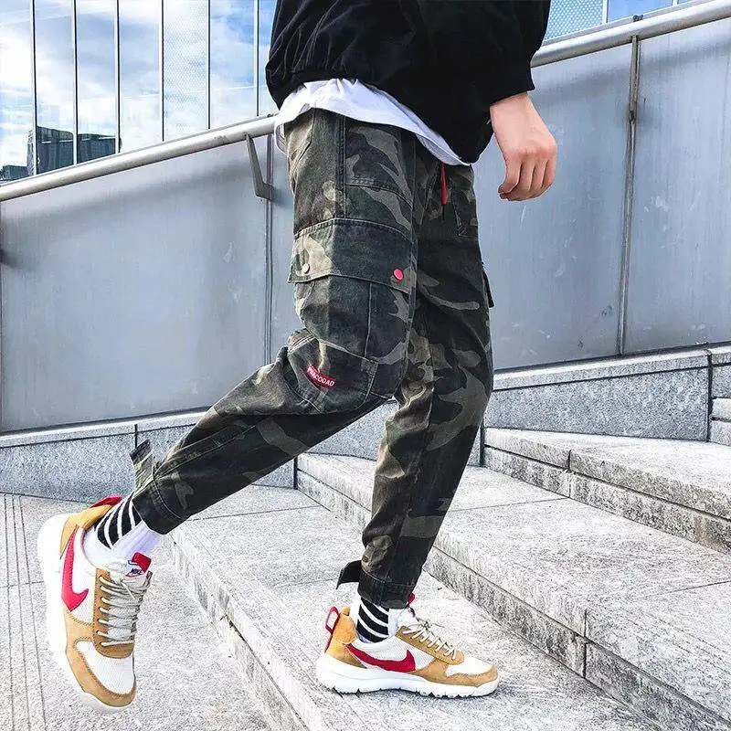 

2019 Cool Men Hip Hop Streetwear Fashion Cargo Pant Multi Pocket Casual Pants Male Cool Harem Trousers Jogger Sweatpants Mens