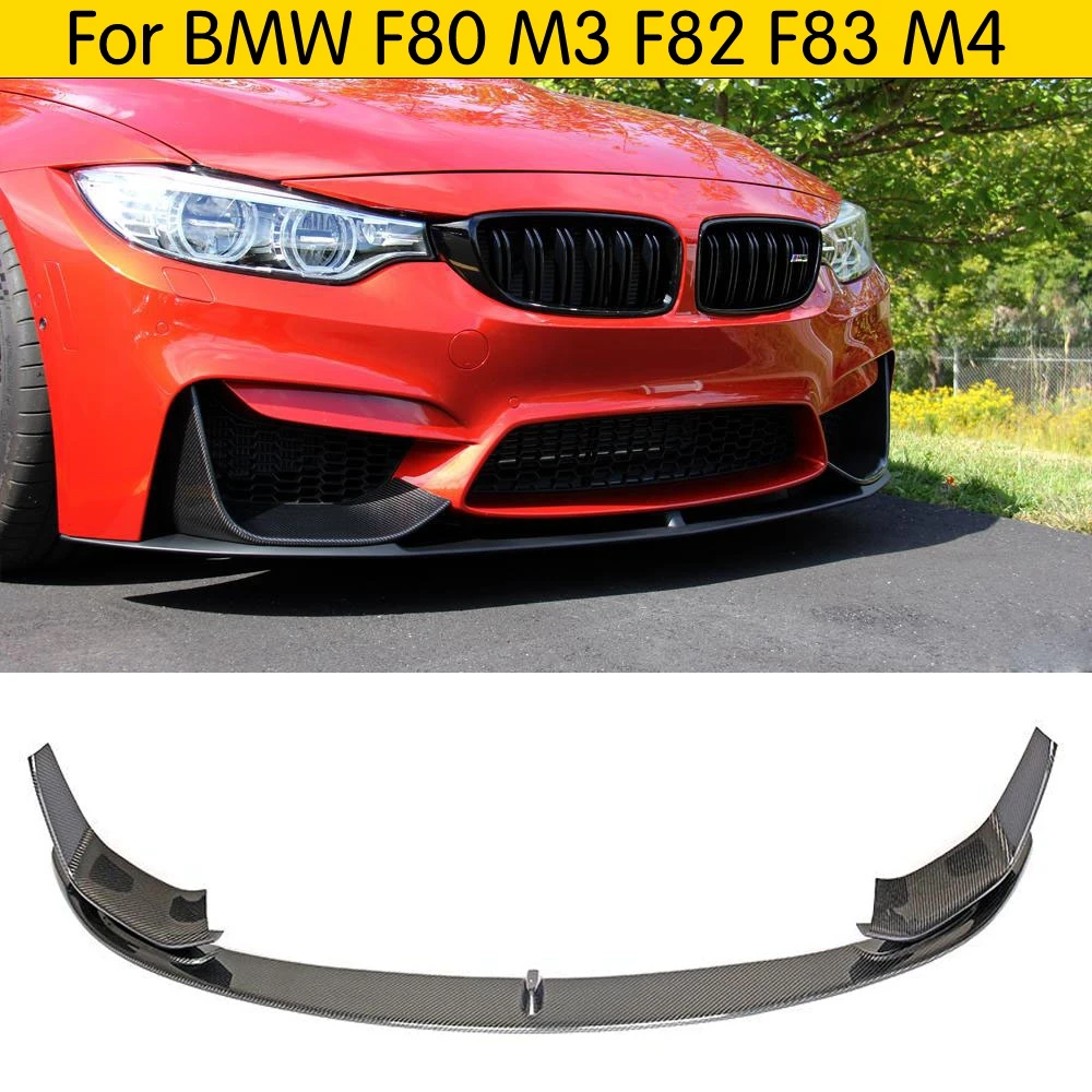

For F80 F82 F83 Styling Carbon Fiber Front Lip for BMW F80 F82 F83 M3 M4 2012 - 2018 Auto Racing Car Front bumper Lip Spoiler