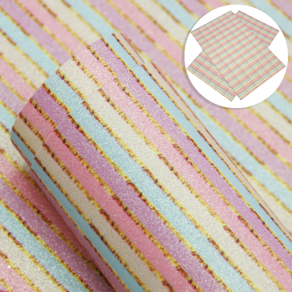 

New 20*34cm Fine Glitter Printed Artificial Synthetic Leather For Hair Bow DIY Projects Handbag Shoes,1Yc7028
