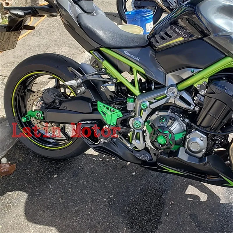 Быстрая Мотоцикл с ЧПУ Алюминиевый задний мост шпиндель цепь регулятор блоки и Катушки ползунки для Kawasaki Z900 Z 900-19