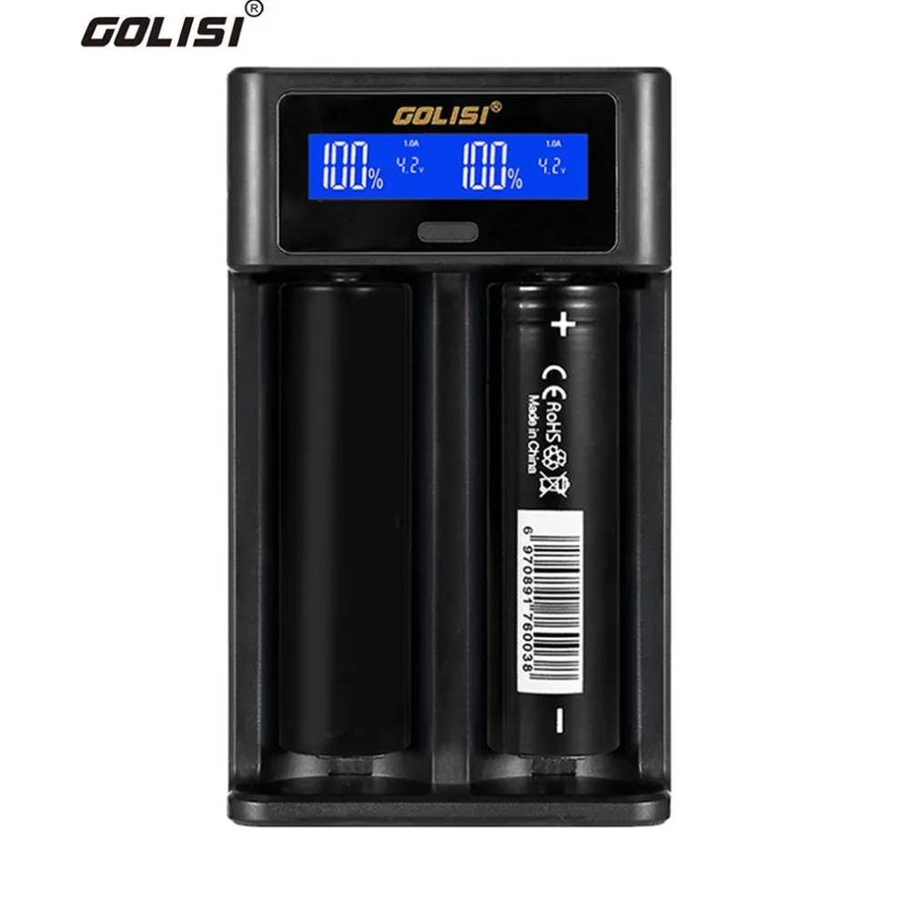 

Golisi i2 2.0A Smart Charger LCD Display 2 Slots Rechargeable Battery Chargers Fast Charging for 18650 21700 Battery