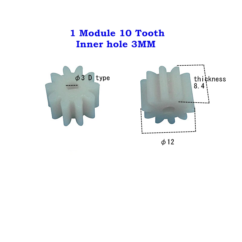 5 шт. Шестерня из нейлона 1 м 10 т Пластиковые Шестерни 1 Модуль 10 Зубное внутреннее отверстие 3 мм