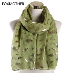 FOXMOTHER новый зеленый оранжевый перьевой шарф foulard bufanda mujer sjaal Фольга Золотой Блеск перьевой Шарф Шаль Обертывание дамы