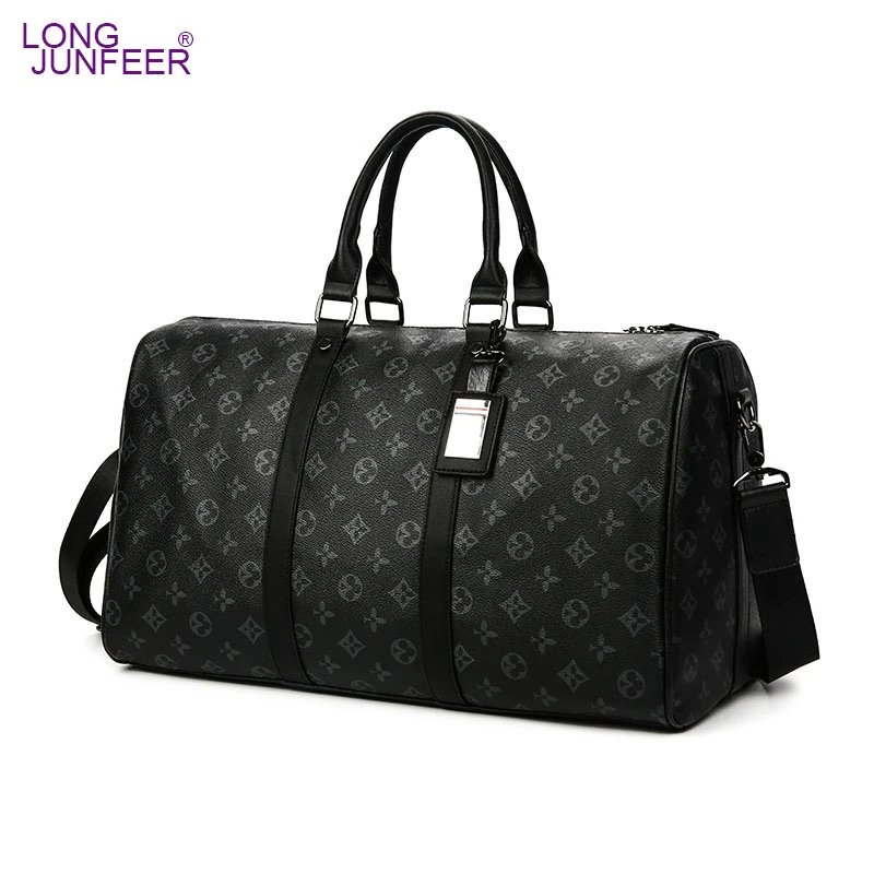 

Man Travelling Luggage Traveling Duffel Bag Super Capacity Business Men Travel Bags Tourism Black Lattice Handbag ZH107