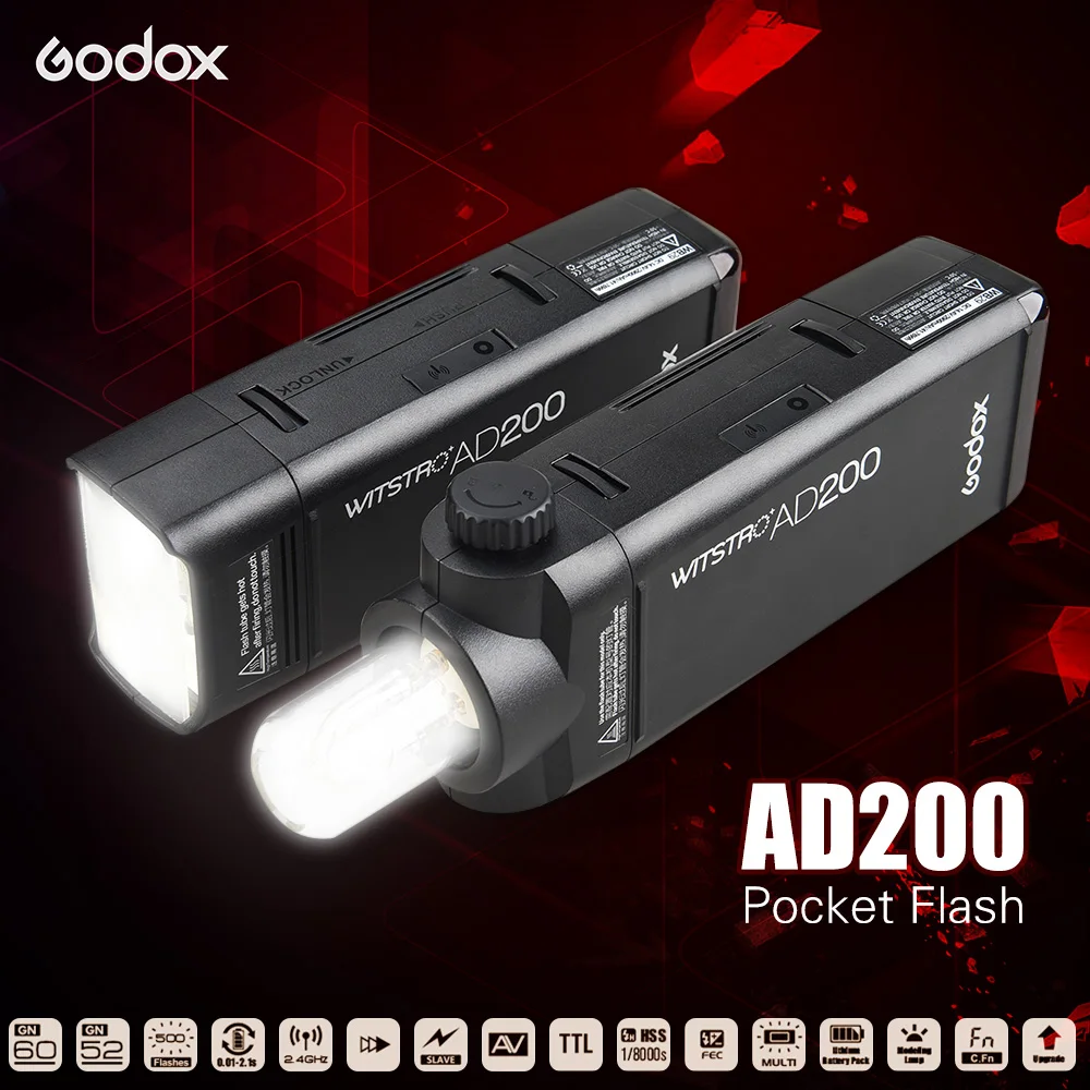 Аксессуары для вспышки Godox ttl Speedlite с 2 головками-светильник GN52 GN60 1/8000s HSS Встроенный 2,4G для камер Nikon Canon EOS