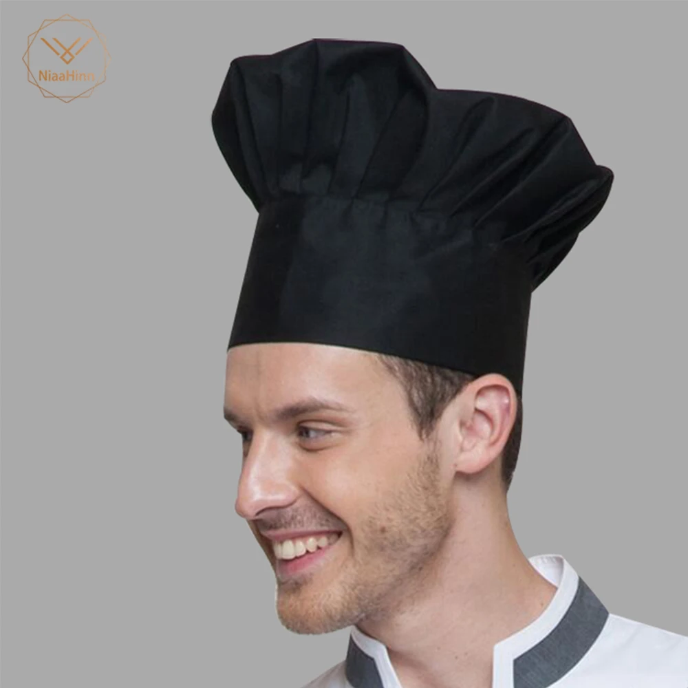 Тюрбан шеф-повар шляпы высокое качество оптовая продажа одноцветное шеф-повар суши головные уборы официантов взрослых Ресторан отеля