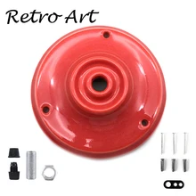 Red Vintage Retro Ceramic Ceiling Rose Plate Pendant Edison ceiling canopy