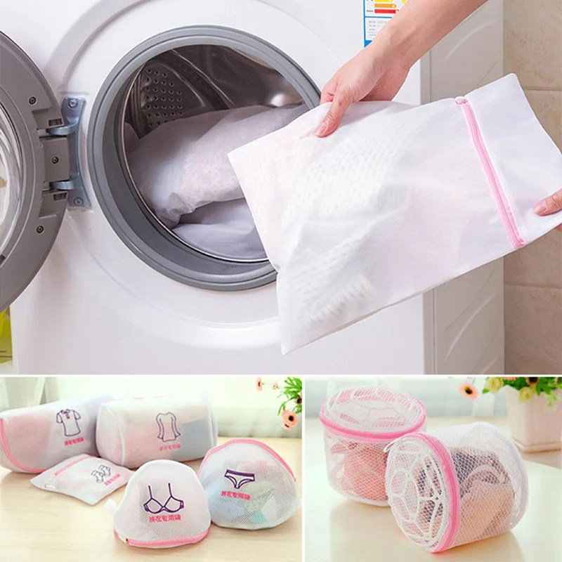 

Zippered Foldable Wash Laundry Bag Bra Socks Underwear Clothes Washing Machine Protection Net Mesh Bag Wholesale Laundry Basket