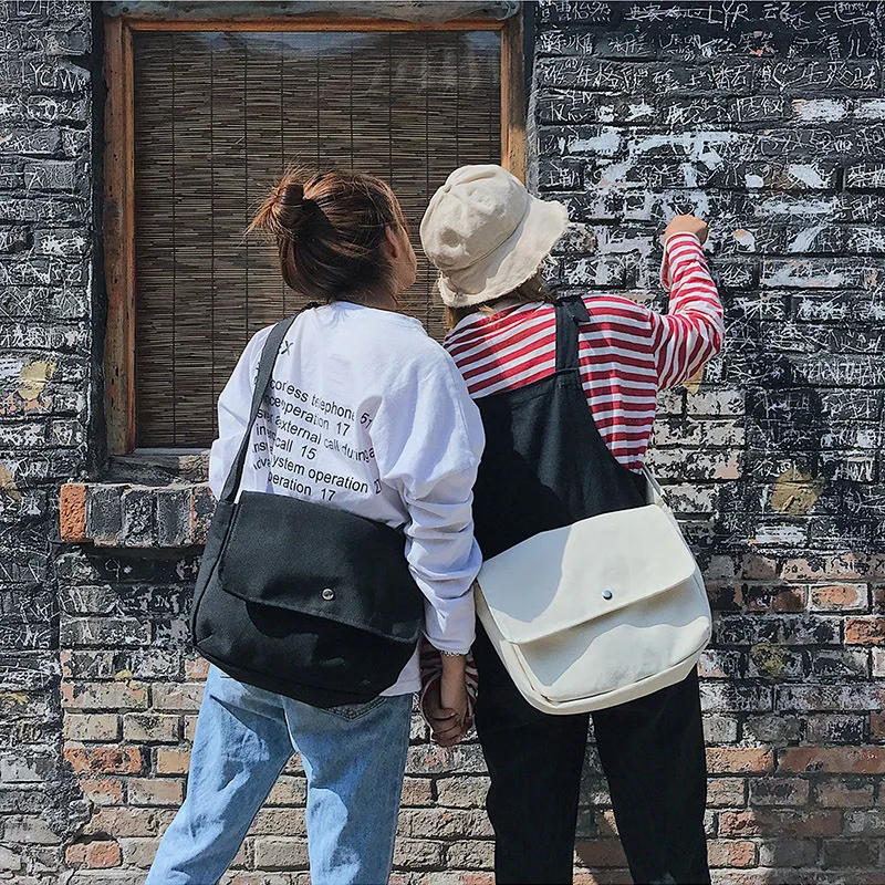 

Fashion Women Canvas Messenger Bag Shoulder Bags 2019 Summer New Hot Female Students School Bags Handbags