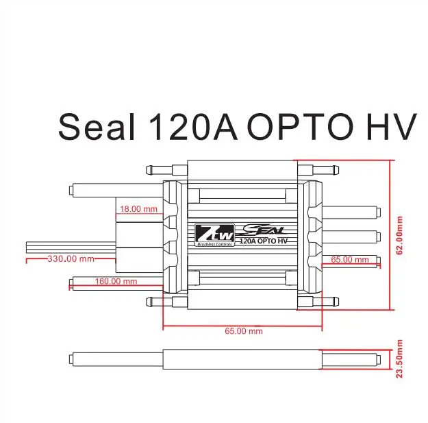 Оригинальный ZTW SEAL 120A OPTO HV бесщеточный электронный ESC для радиоуправляемой