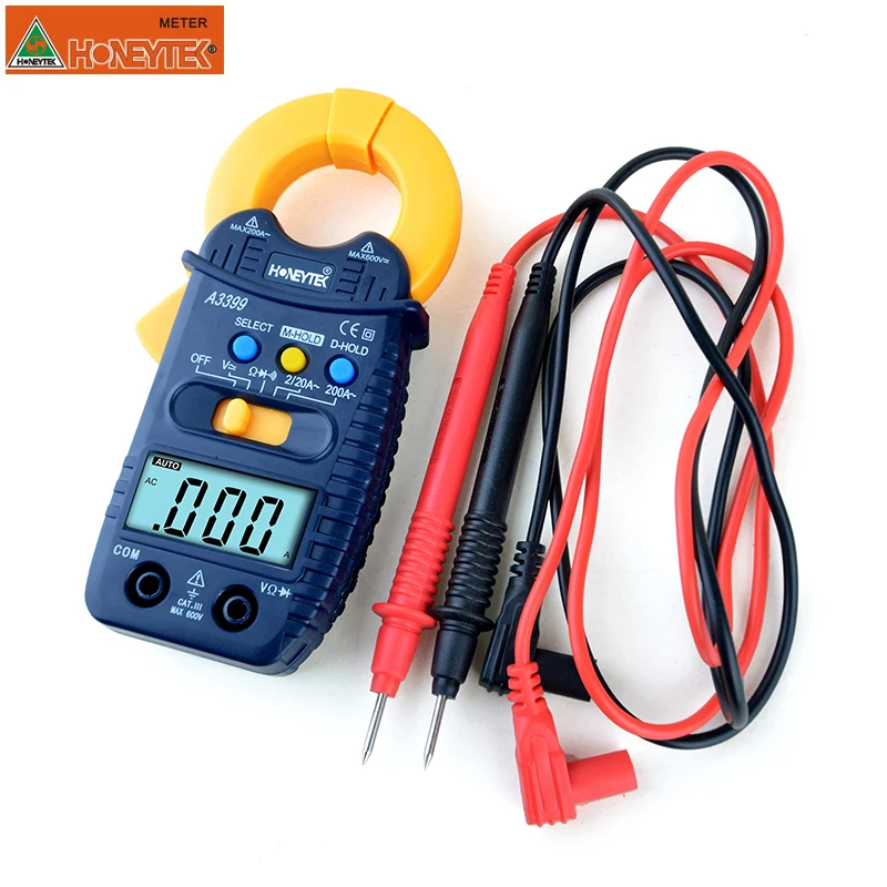 A3399 Digital LCD Clamp Multimeter Meter Current ACDC Voltage Resistance Capacitance Frequency Temperature Tester Detection (10)