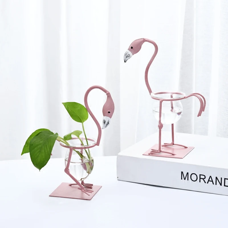 flamingo flower vase for wedding pink flower pots planters home