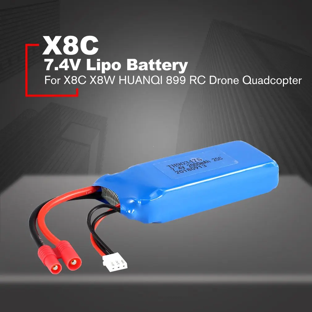 

2S 7.4V 2000mAh Li-po Battery for X8C X8W HUANQI 899 RC Drone Quadcopter Aircraft UAV Spare Part Accessories Model