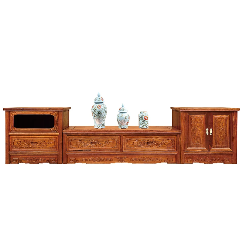 Three Combined Tv Cabinet Living Room Furniture Solid Wood Tv