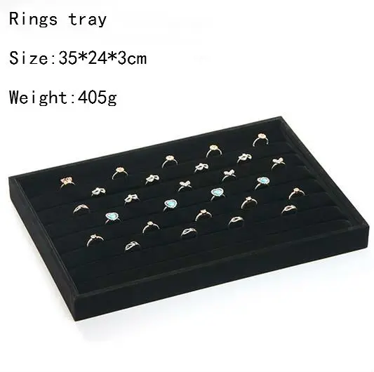 Hot Sale Wrapped Black Velvet Jewelry Box Display Tray Jewelry Organizer Ring Storage Bracelet Holder Earring Case Factory Price Jewelry Packaging