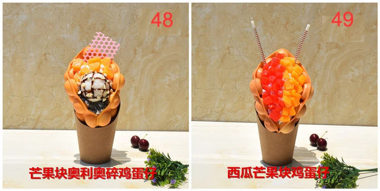 Мороженое Hongkong яйцо Вафля поддельная еда модель пузыря вафельные фигурки моделирование eggettes пузырь вафли образец окна дисплей