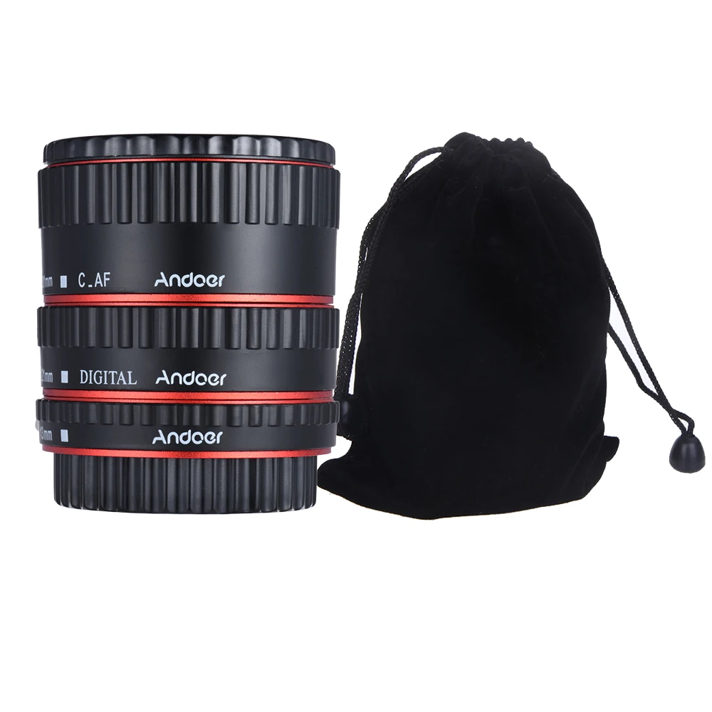 Andoer цветное металлическое TTL Автофокус AF макро Удлинительное Кольцо для Canon EOS EF S