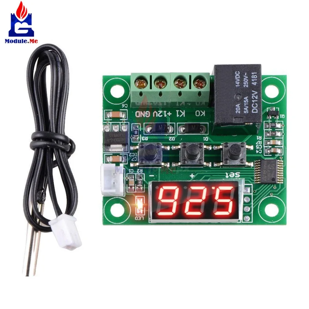

W1209 Digital LED DC 12V Heat Cool Temp Thermostat Temperature Control Switch On/Off Controller Board with NTC 10K Sensor Probe