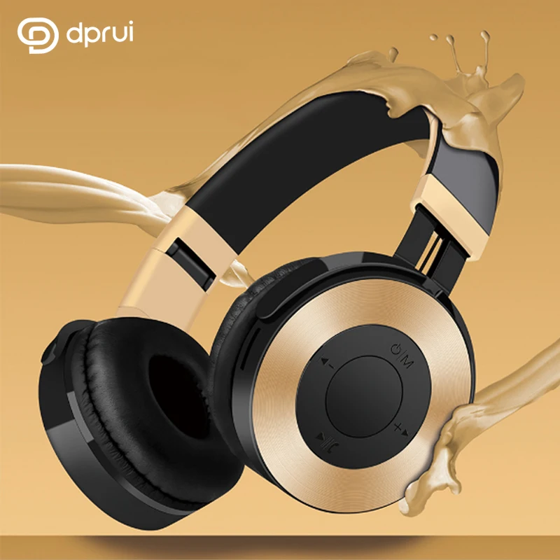 

Dprui Foldable Wireless Earphone Hifi Stereo Music Gaming Headset Support Sd Card For Mobile Phone With Mic Bluetooth Headphone