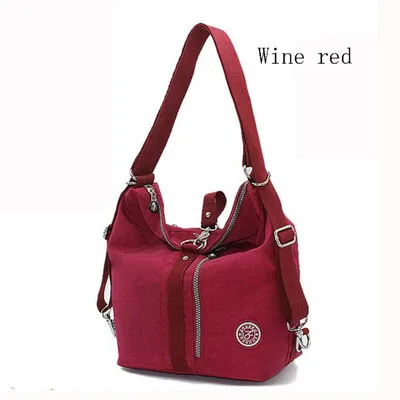 Женская сумка через плечо, Женская нейлоновая сумка, дорожная Повседневная сумка на плечо, модная сумка-мессенджер для отдыха, Bolsos Mujer, школьная сумка, кошелек - Цвет: Wine red