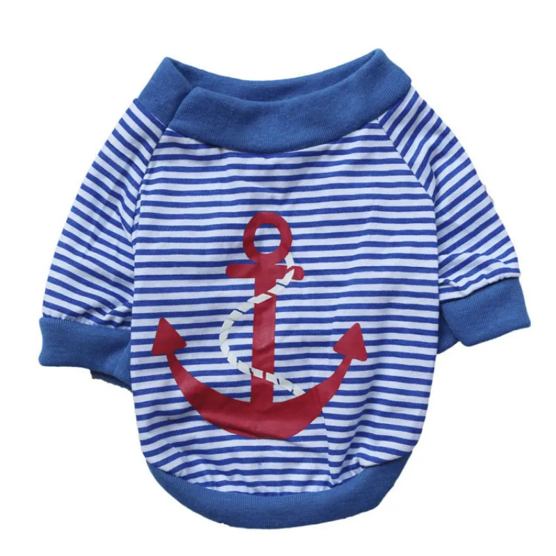 

Stripe Anchor Pet Dog Clothes For Small Dog Coat Jacket Cotton Spring/Autumn Puppy Sweatshirt Costume Chihuahua Clothing Apparel