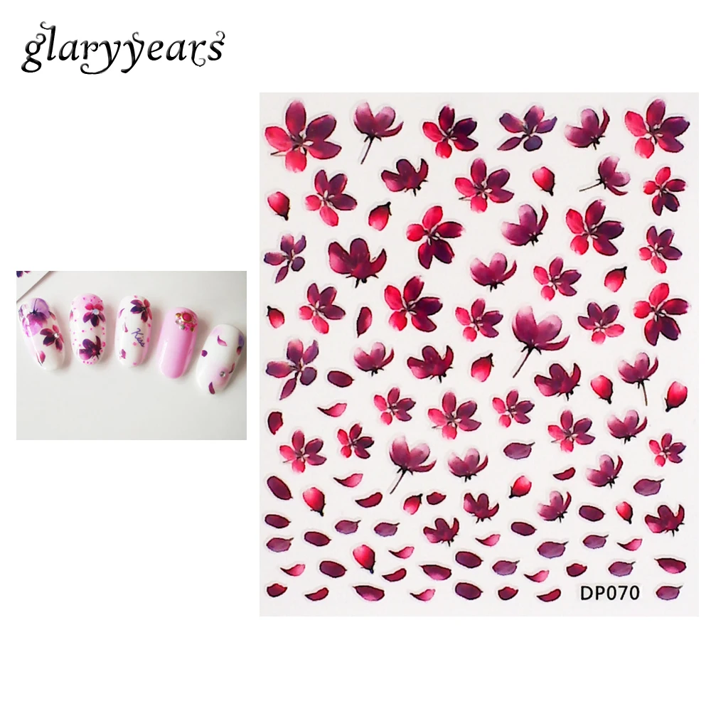 

1 Piece Nail Art Sticker Colorful Petal Flower Pattern Design Women Manicure Tool Decoration Charm Gel Polish Nail Sticker DP070