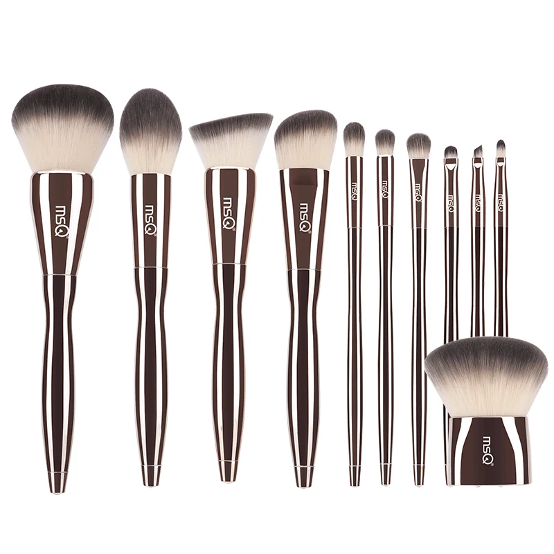 

11pcs Gold Makeup Brushes Set Foundation Blush Eyeshadow Powder Brush Complete Kit Cosmetics Beauty Tools with Leather Case