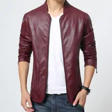 Горячая осень зима для мужчин cultivate one's morality воротник меха отдыха Кожа PU куртка пальто