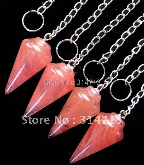 

(Min.order 10$ mix) Beautiful10pcs/lot Wholesale cherry quartz Pendulum semi-precious jewelry pendant bead QA3
