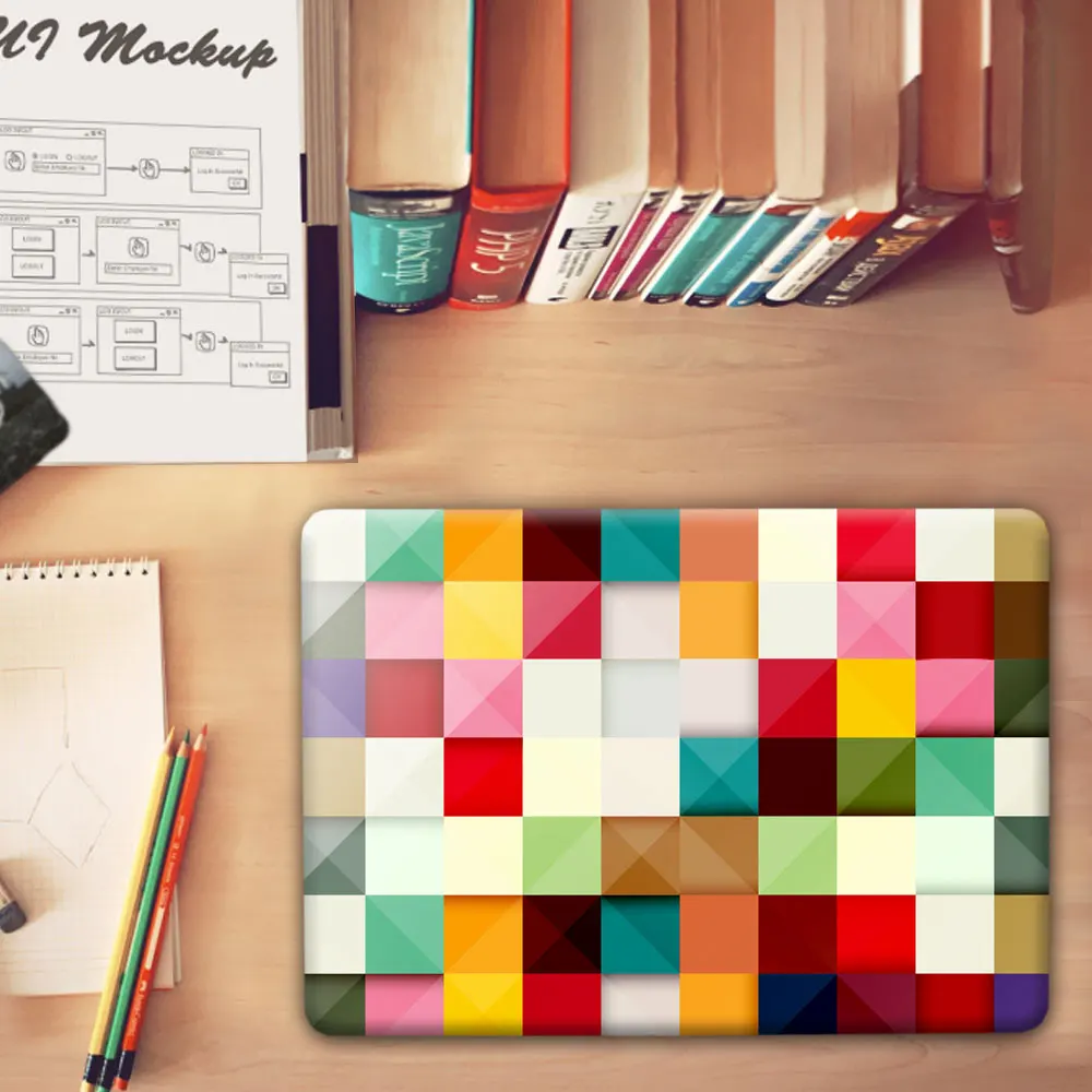 

Fashion Patchwork lattice pattern Crystal Hard Case Cover for Macbook Pro 13.3 15.4 12 Retina Mac Air 11 13 Case Accessories