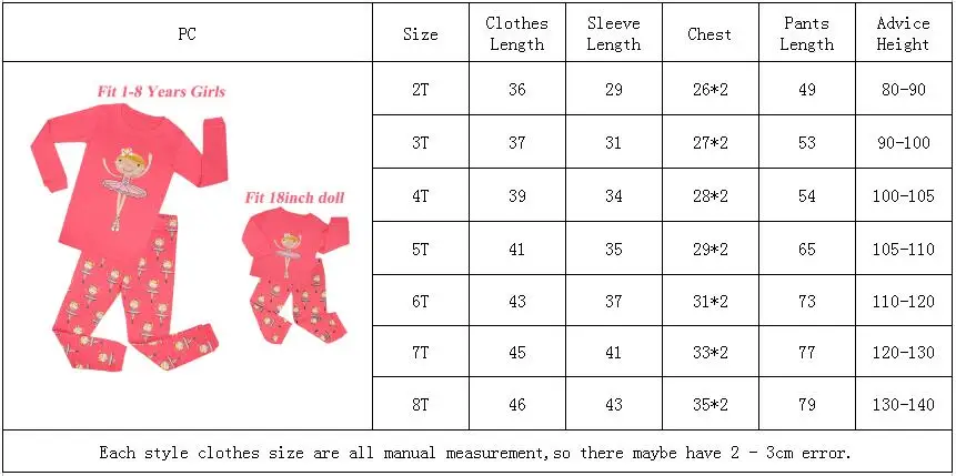 Пижамы принцессы для девочек; детская Одежда для танцев; Детские пижамы с длинными рукавами; комплект одежды для От 2 до 8 лет